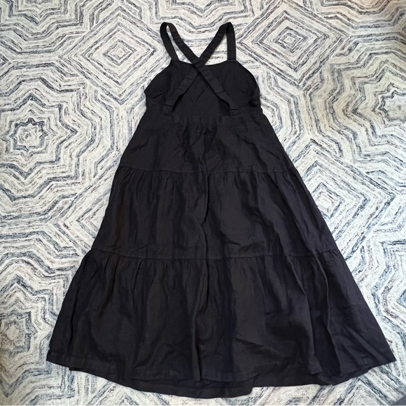 Anthropologie | Cloth & Stone Cross-Back Linen Tiered Dress - Picture 5 of 9